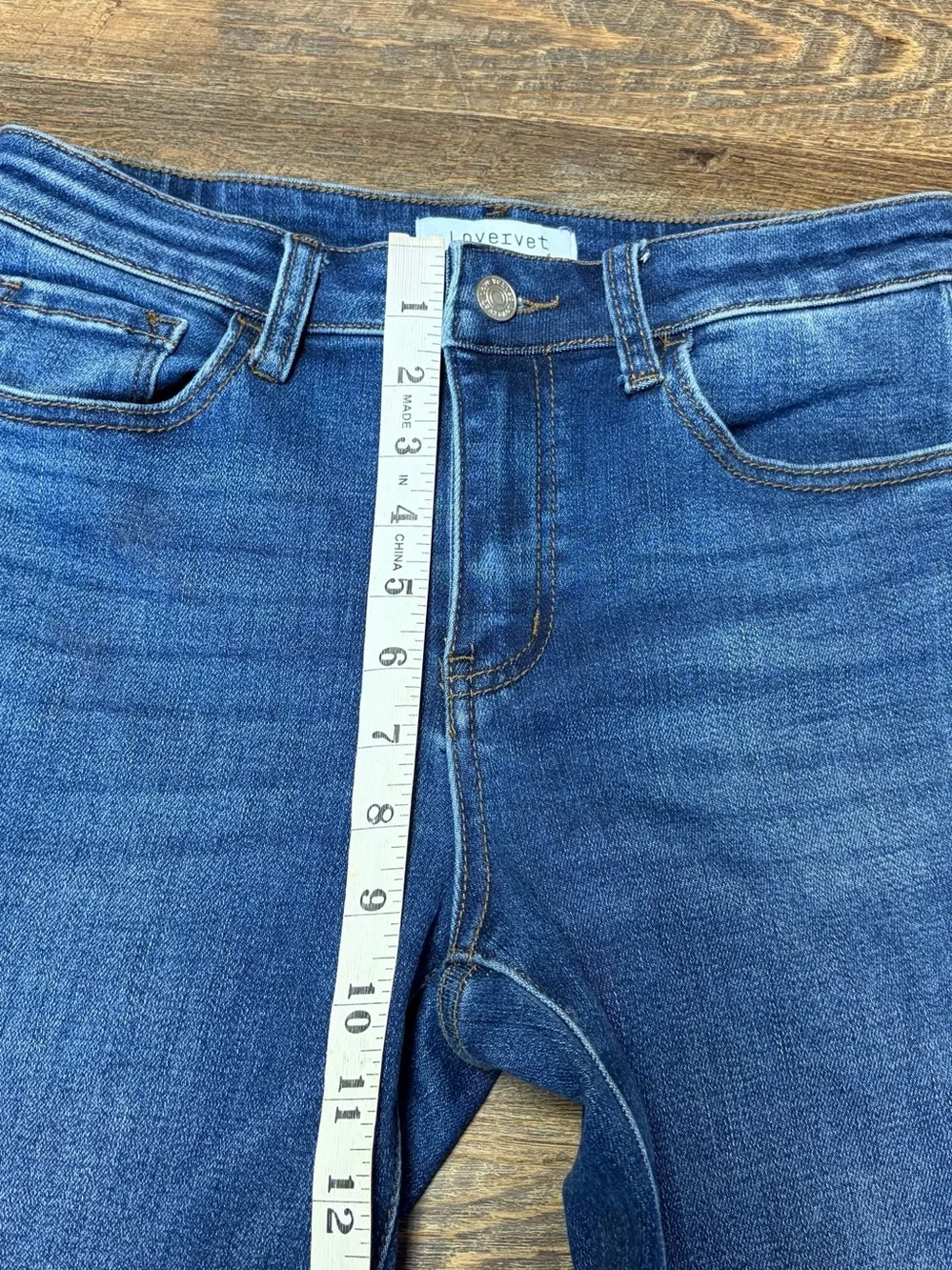 Lovervet By Vervet Jeans Women’s 27/5 Boot Cut Stretch Denim Raw Hem Mid Rise - Picture 6 of 9